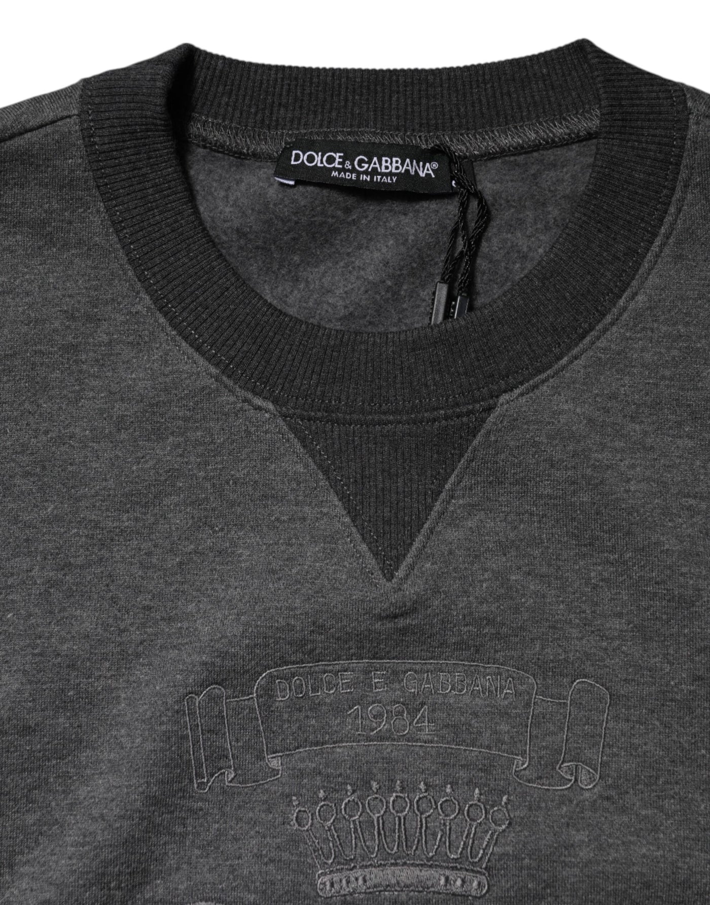 Dolce & Gabbana Grauer DG Logo-Pullover mit Stickerei