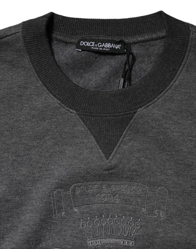 Dolce & Gabbana Grauer DG Logo-Pullover mit Stickerei