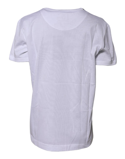 Dolce & Gabbana Weißes T-Shirt mit Rundhalsausschnitt aus Baumwolle Goodluck 2022