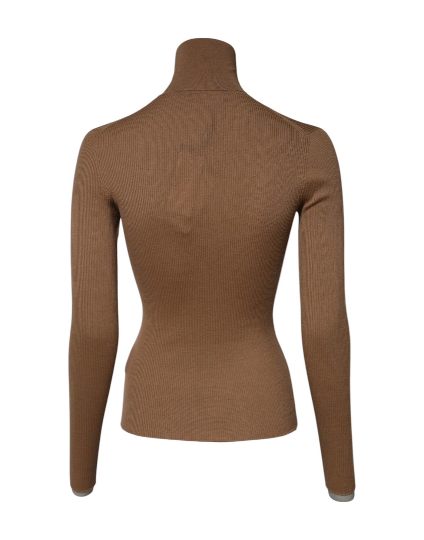 Dolce & Gabbana Brauner Strickpullover mit langen Ärmeln und Rollkragenpulli