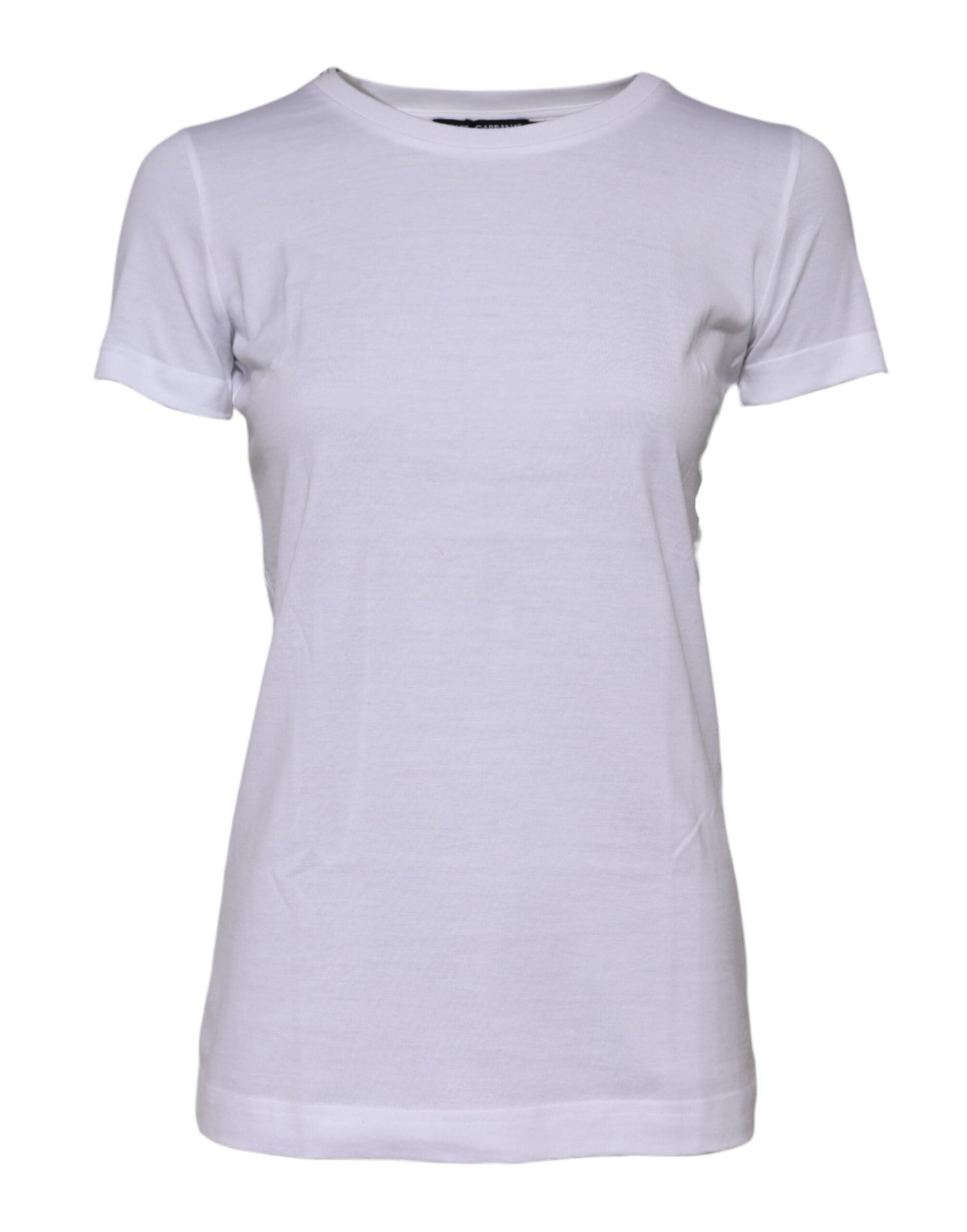Dolce & Gabbana Weißes Baumwoll-T-Shirt mit Rundhalsausschnitt und kurzen Ärmeln