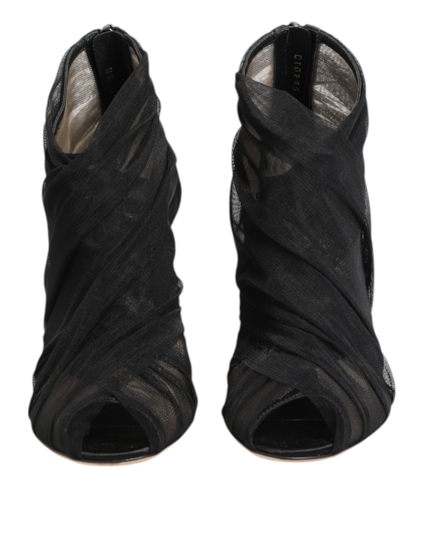 Dolce & Gabbana Schwarz Mesh Stiletto Heels Stiefelette Schuhe