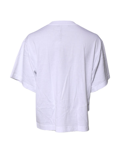 Dolce & Gabbana Weißes Kurzarm-T-Shirt mit DG-Logo-Aufdruck