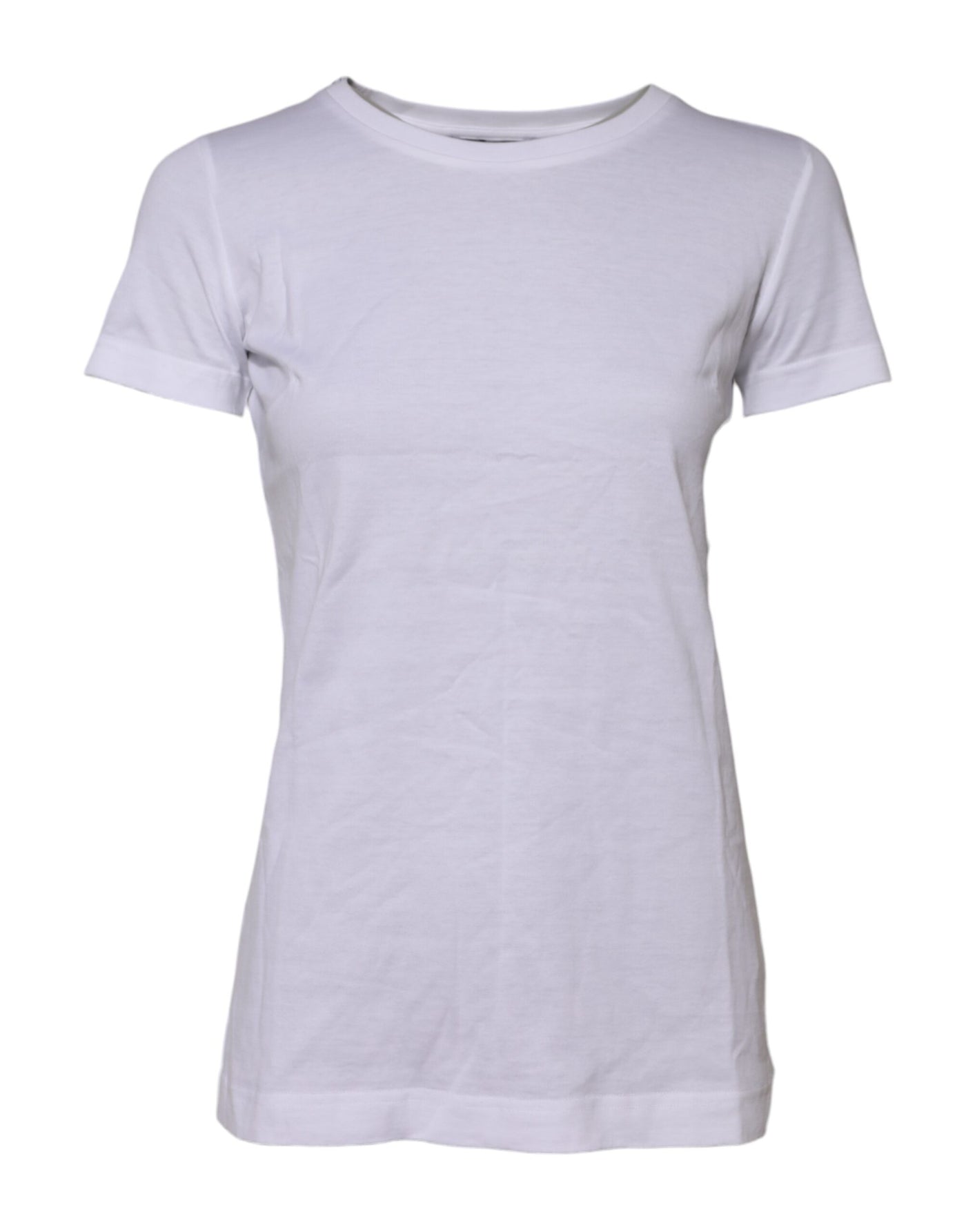 Dolce & Gabbana Weißes T-Shirt mit kurzen Ärmeln und Rundhalsausschnitt