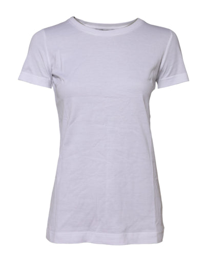 Dolce & Gabbana Weißes T-Shirt mit kurzen Ärmeln und Rundhalsausschnitt