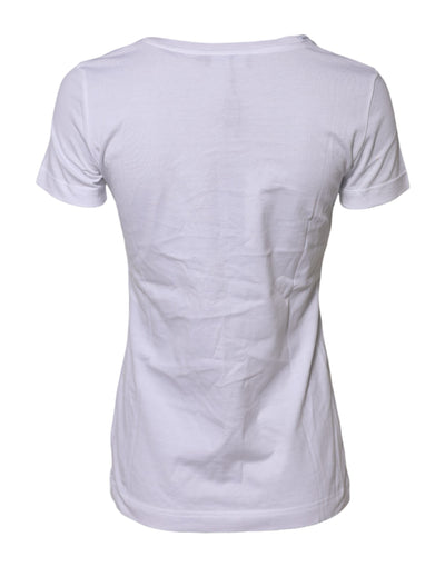 Dolce & Gabbana Weißes T-Shirt mit kurzen Ärmeln und Rundhalsausschnitt