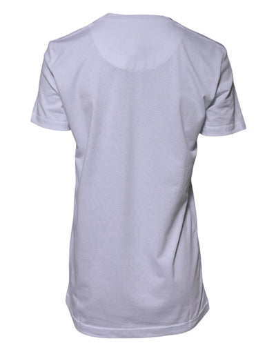 Dolce & Gabbana Weißes Baumwolle Goodluck 2023 RundhalsausschnittT-Shirt