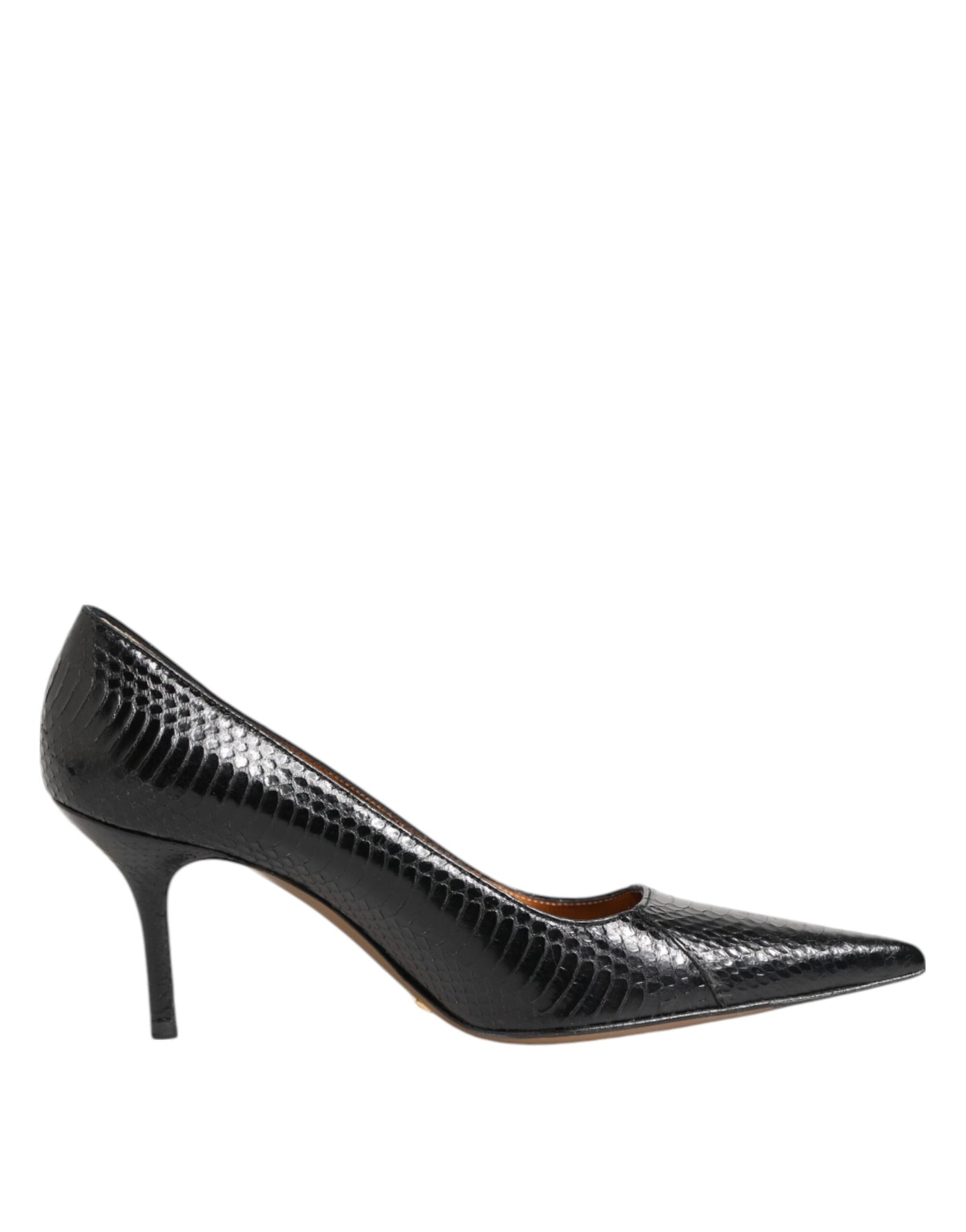 Dolce & Gabbana Schwarze Exotische Leder Stiletto Pumps Schuhe