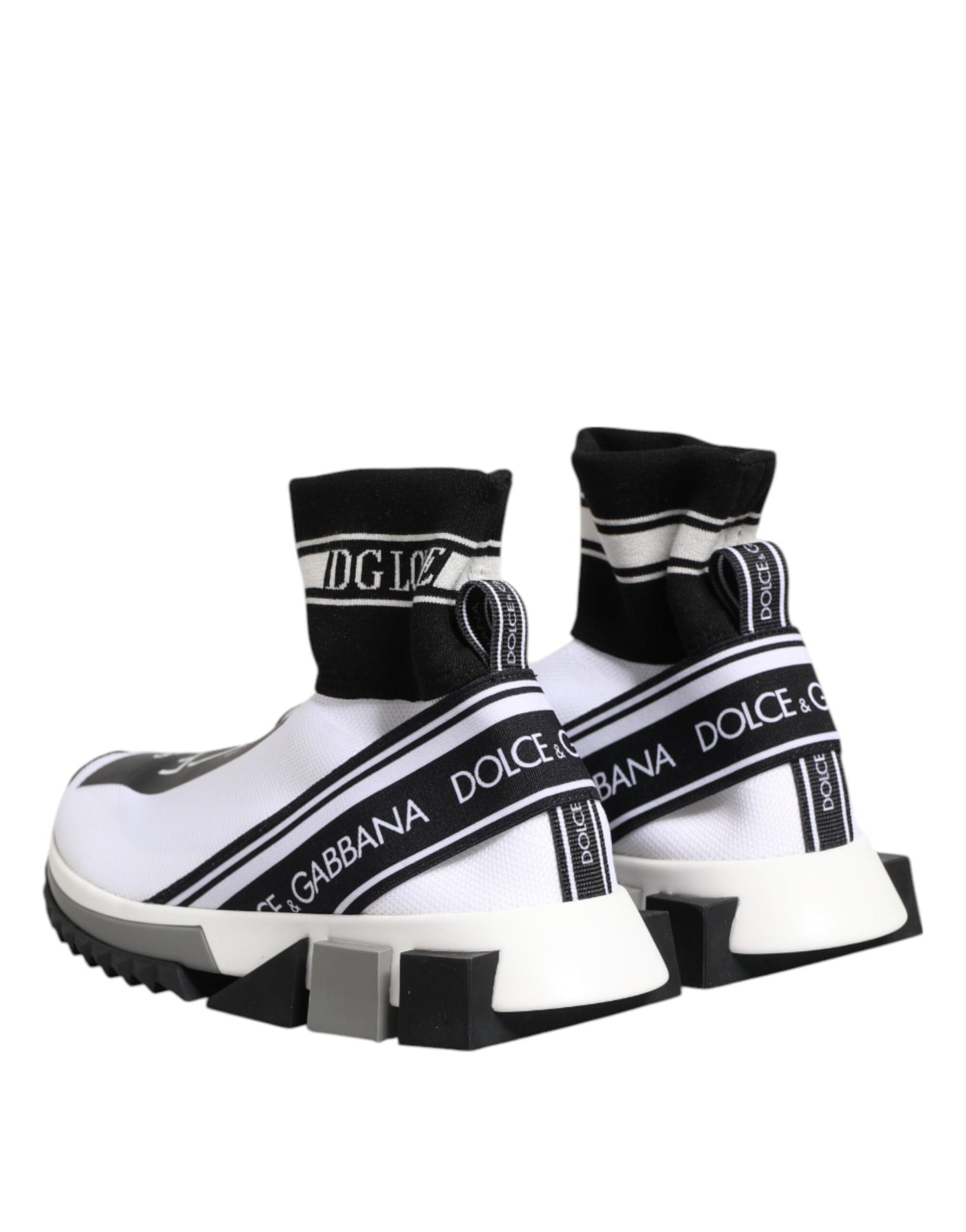 Dolce & Gabbana Weiß Schwarz Sorrento Socken Sneakers Schuhe
