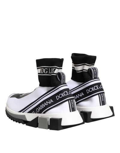 Dolce & Gabbana Weiß Schwarz Sorrento Socken Sneakers Schuhe