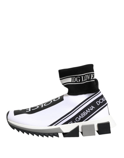 Dolce & Gabbana Weiß Schwarz Sorrento Socken Sneakers Schuhe