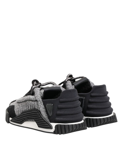 Dolce & Gabbana Schwarz Grau NS1 Low Top Turnschuhe Schuhe