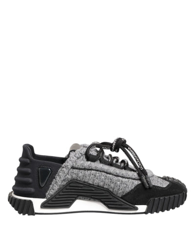 Dolce & Gabbana Schwarz Grau NS1 Low Top Turnschuhe Schuhe