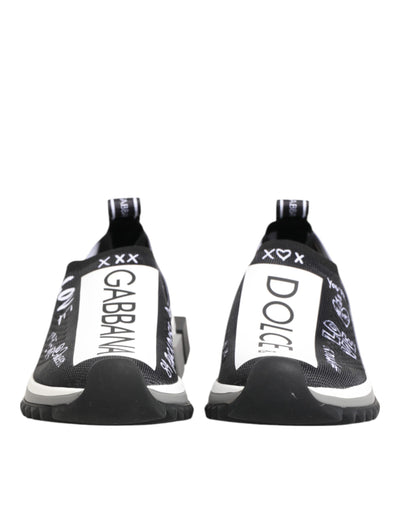 Dolce & Gabbana Schwarz Weiß Sorrento Low Top Sneakers Schuhe