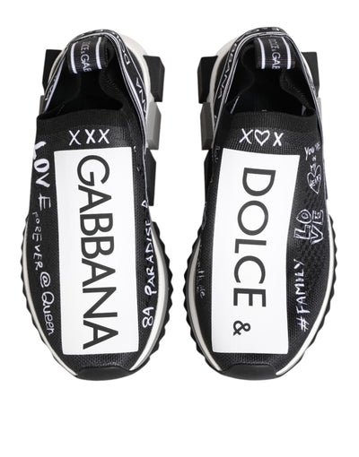 Dolce & Gabbana Schwarz Weiß Sorrento Low Top Sneakers Schuhe