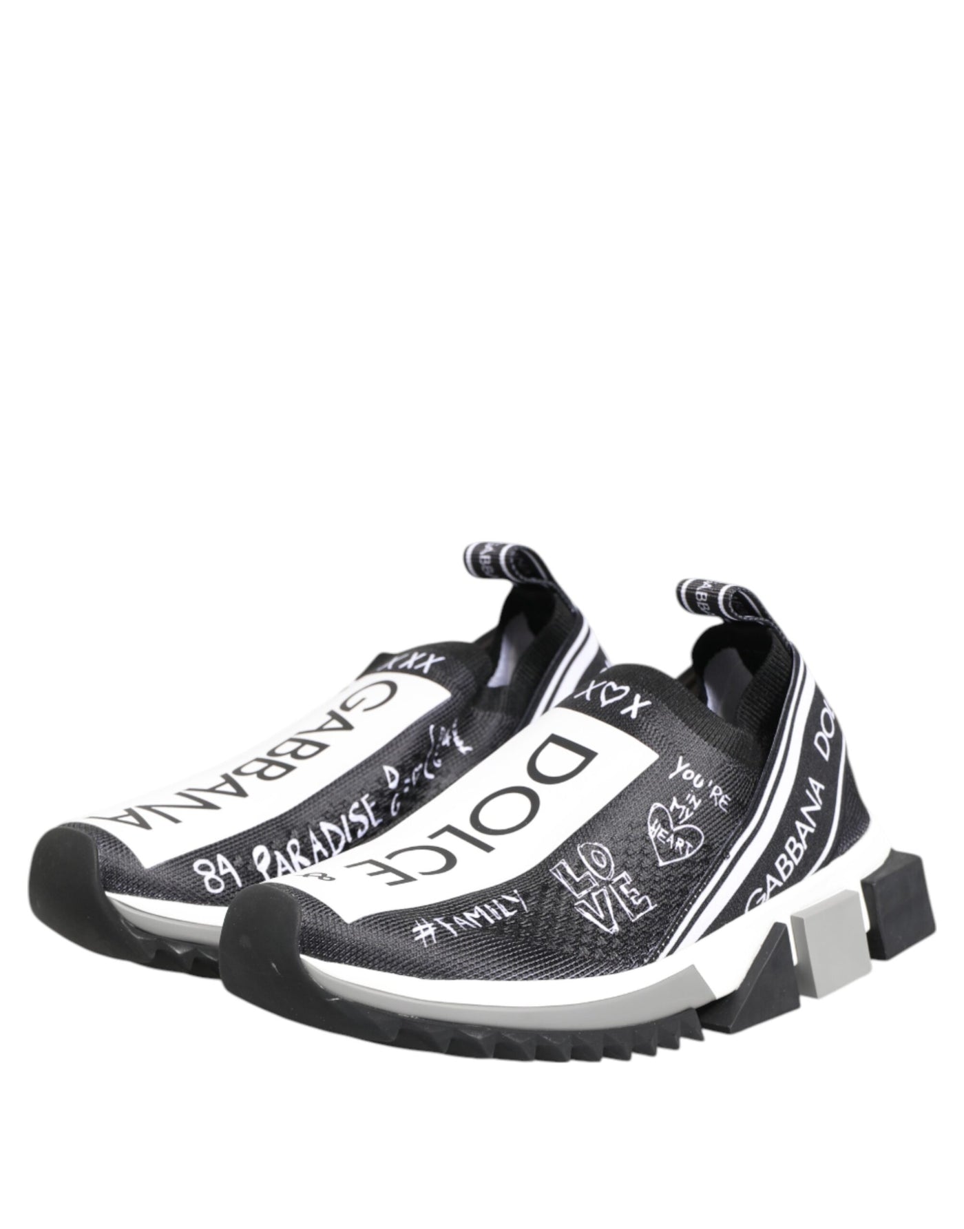 Dolce & Gabbana Schwarz Weiß Sorrento Low Top Sneakers Schuhe
