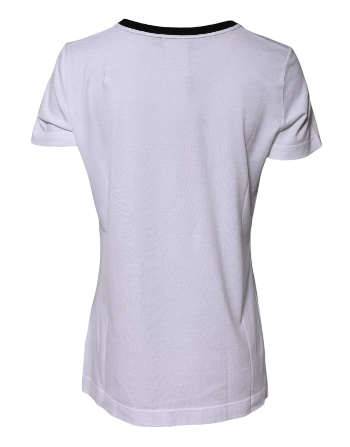 Dolce & Gabbana Weißes Eleganza Baumwoll-T-Shirt mit Rundhalsausschnitt
