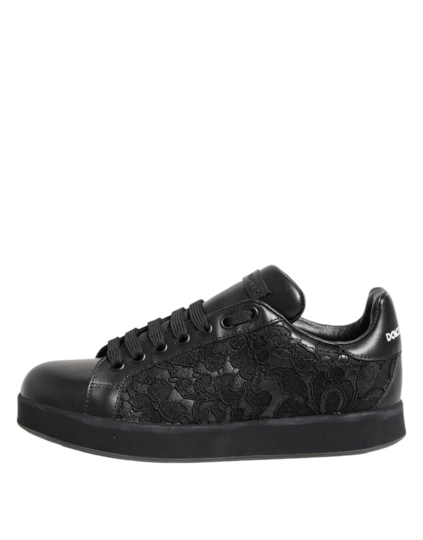 Dolce & Gabbana Schwarz Floral Spitze Low Top Sneakers Schuhe