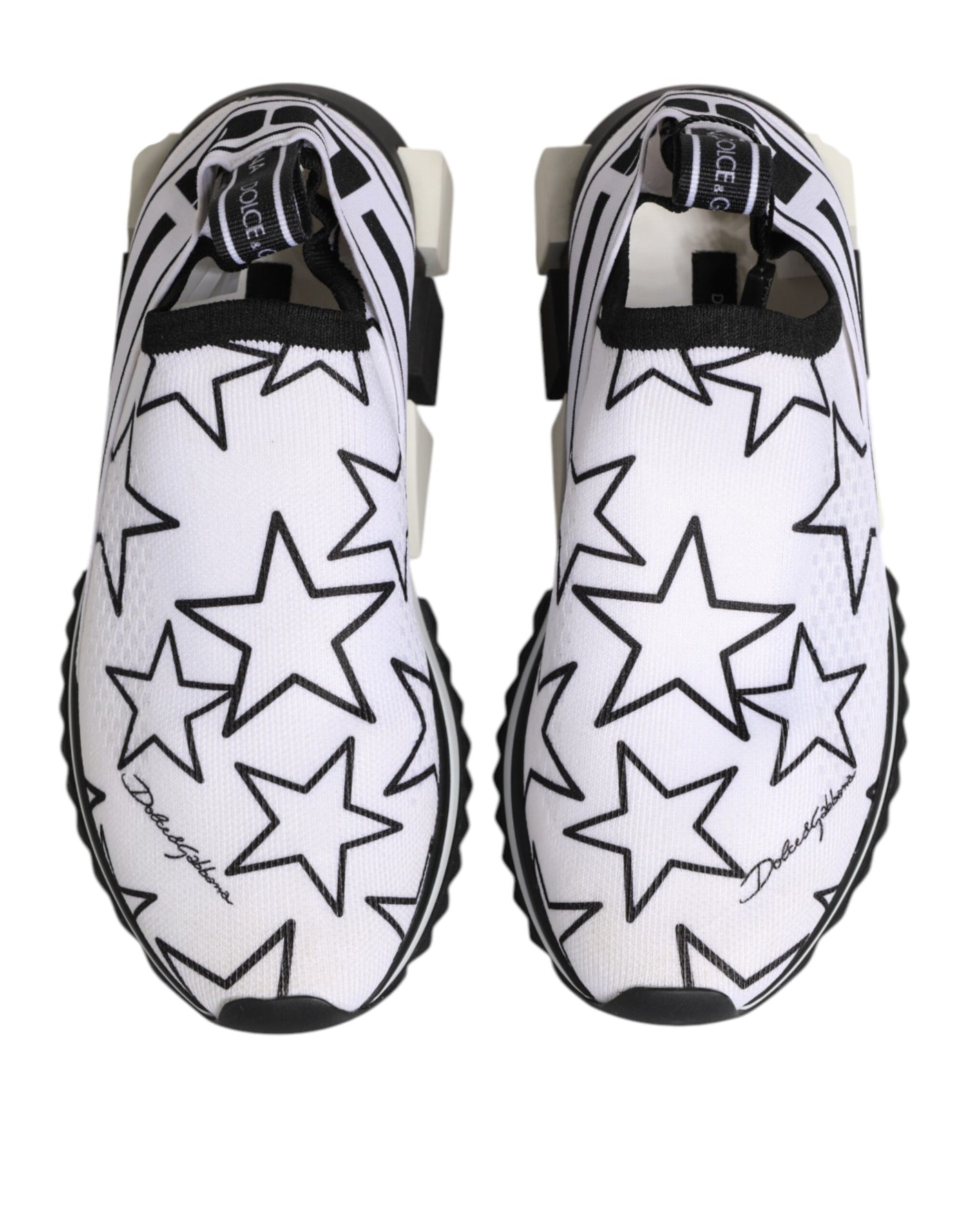 Dolce & Gabbana Weiß Sterne Sorrento Low Top Turnschuhe Schuhe
