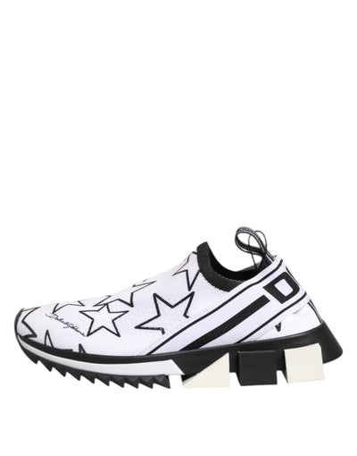 Dolce & Gabbana Weiß Sterne Sorrento Low Top Turnschuhe Schuhe