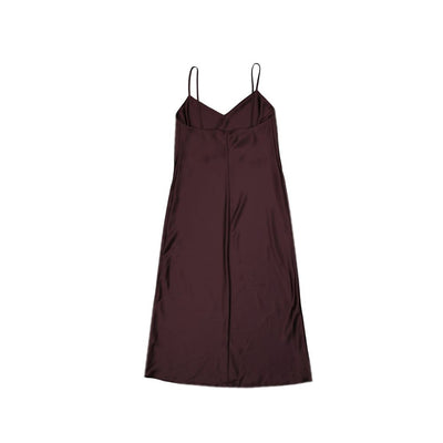 BLANCA VITA Acacia Satin Slip Midikleid