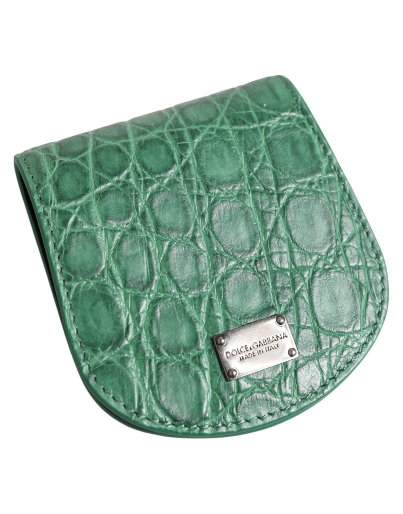 Dolce & Gabbana Grüne exotische Haut Münze Kondom Fall Halter Tasche Brieftasche