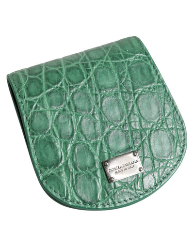 Dolce & Gabbana Grüne exotische Haut Münze Kondom Fall Halter Tasche Brieftasche