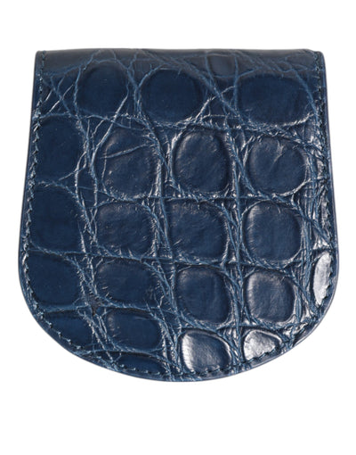 Dolce & Gabbana Blaue exotische Haut Münze Kondom Fall Halter Tasche Brieftasche