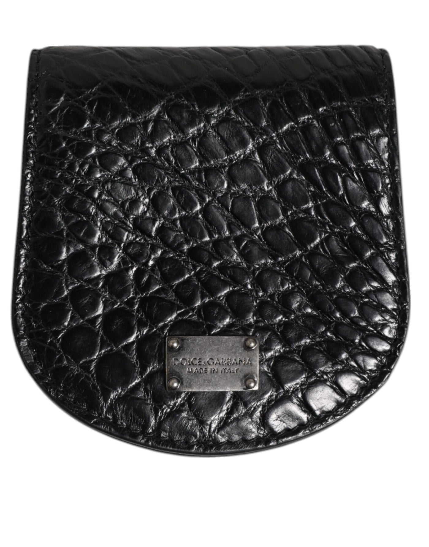 Dolce & Gabbana Schwarz Exotische Haut Münze Kondom Fall Halter Tasche Brieftasche