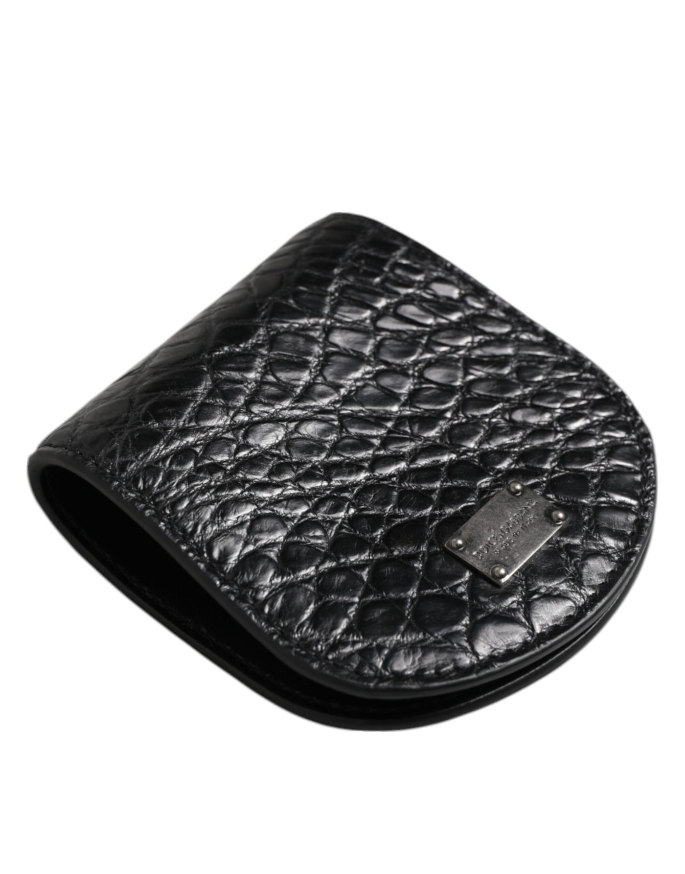 Dolce & Gabbana Schwarz Exotische Haut Münze Kondom Fall Halter Tasche Brieftasche