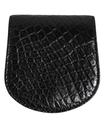Dolce & Gabbana Schwarz Exotische Haut Münze Kondom Fall Halter Tasche Brieftasche