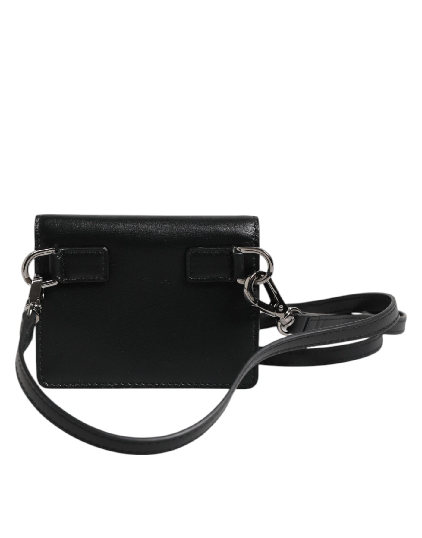 Dolce & Gabbana Schwarz Leder Bifold Kartenhalter Crossbody Herren Borse Tasche