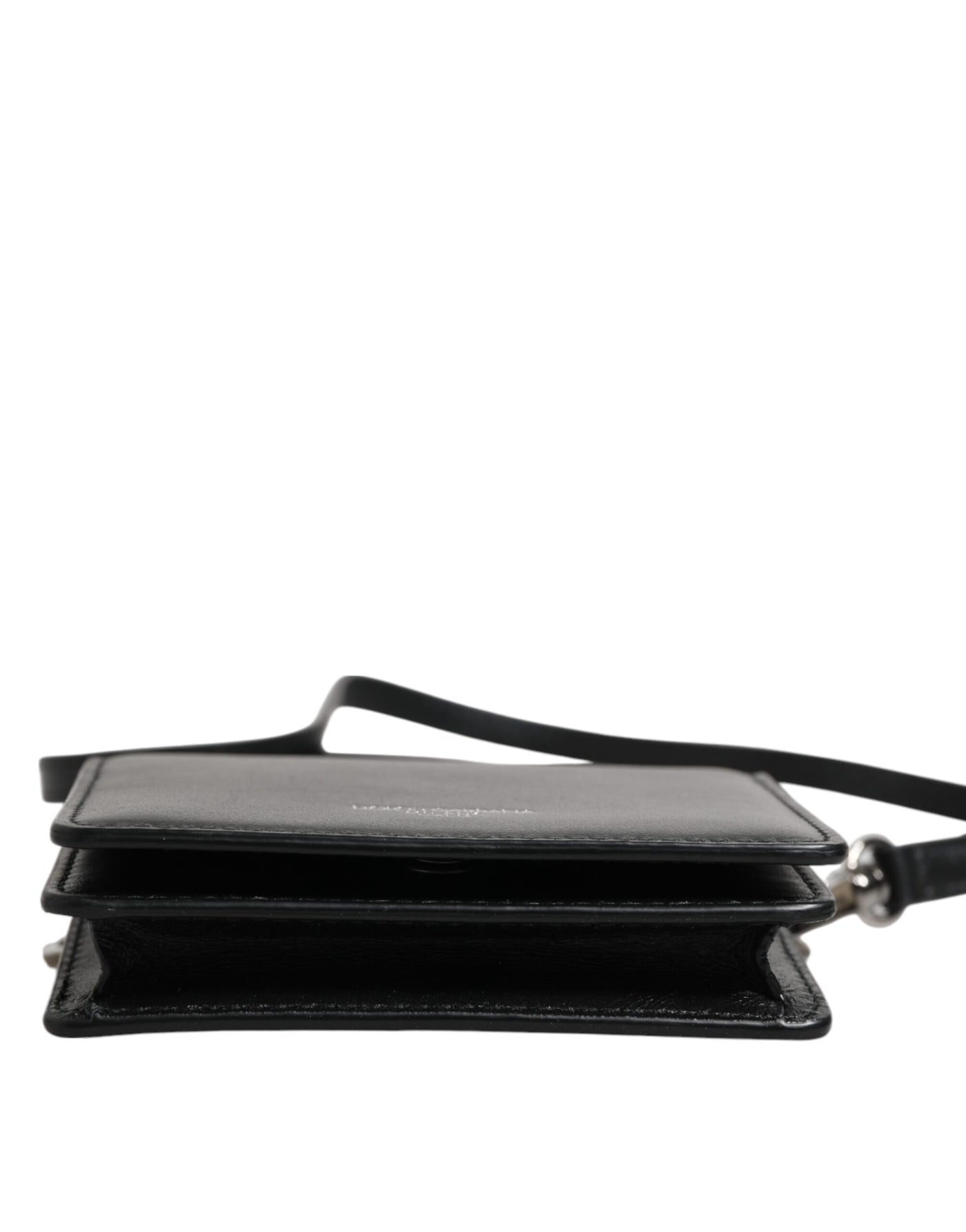 Dolce & Gabbana Schwarz Leder Bifold Kartenhalter Crossbody Herren Borse Tasche
