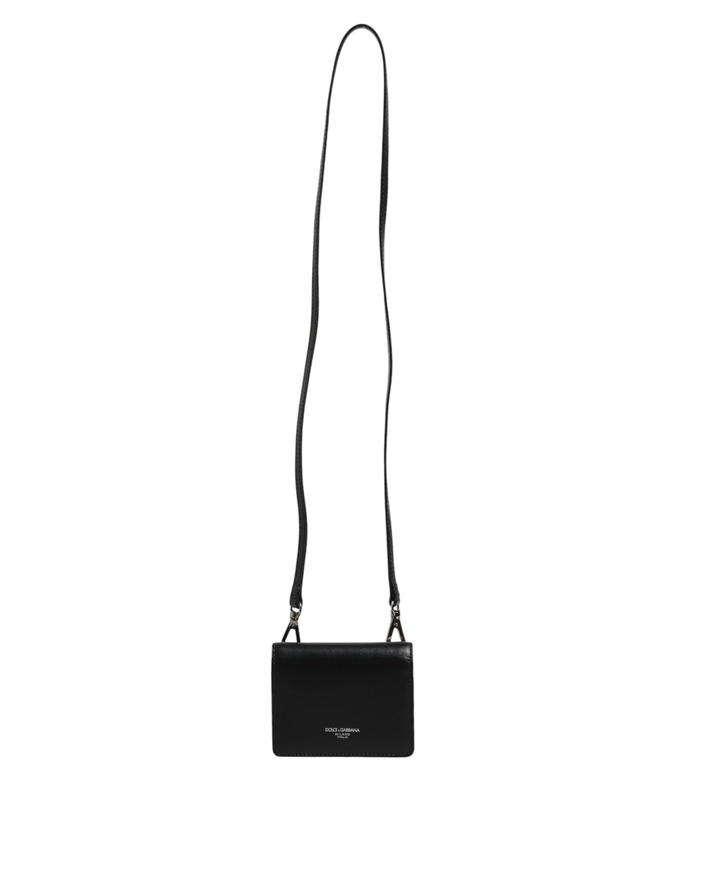 Dolce & Gabbana Schwarz Leder Bifold Kartenhalter Crossbody Herren Borse Tasche