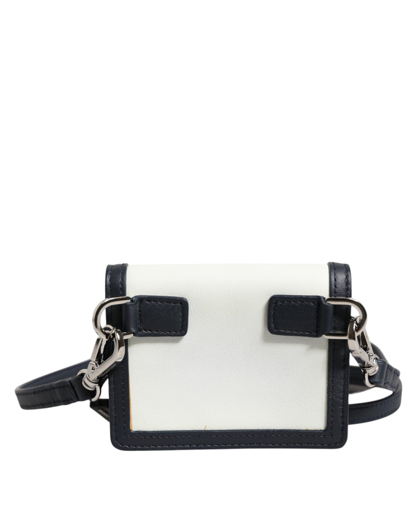 Dolce & Gabbana Beige Schwarz Leder Card Holder Crossbody Herren Borse Tasche
