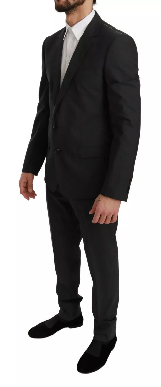 Dolce & Gabbana Slim Fit MARTINI Anzug aus Wolle, grau