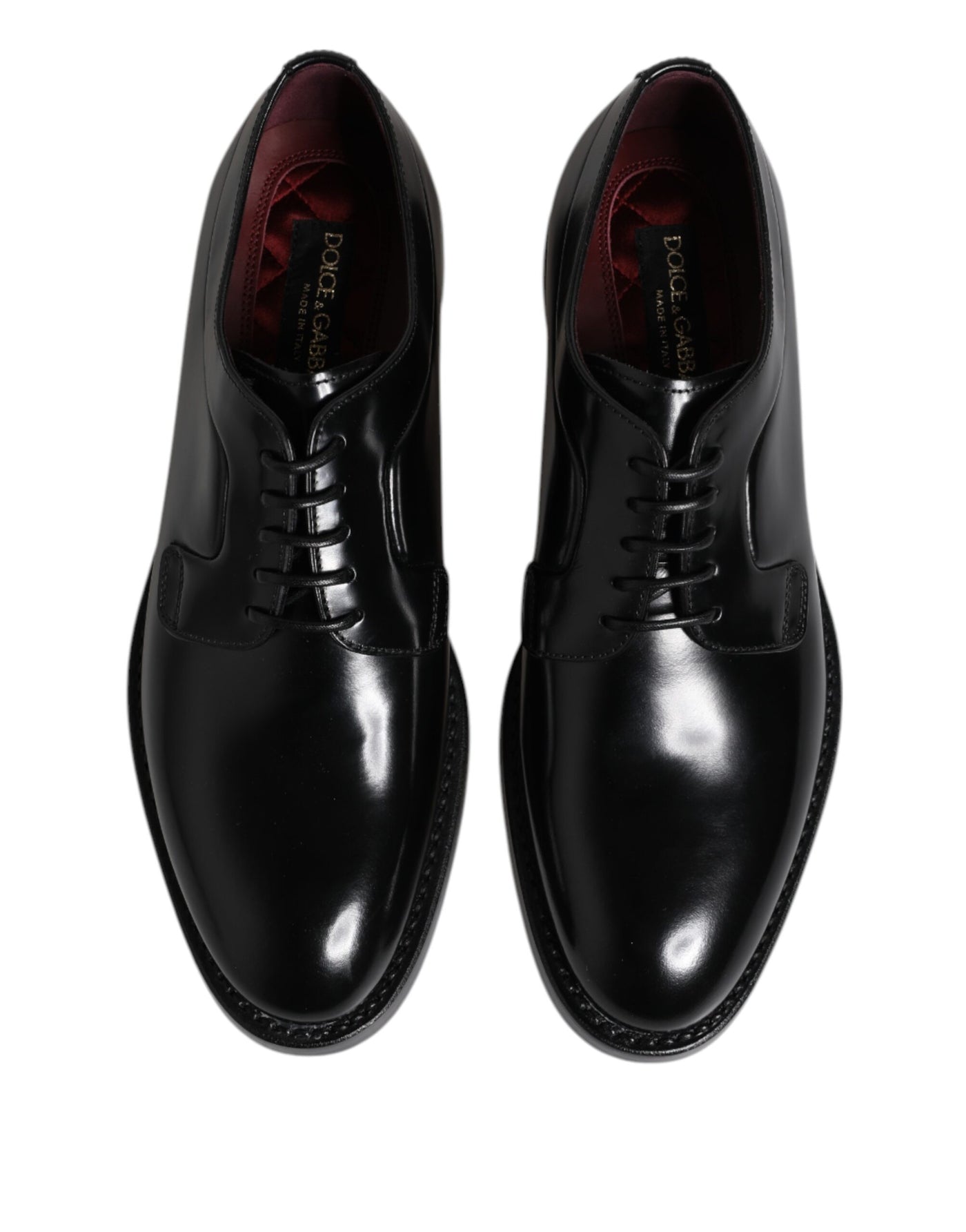 Dolce & Gabbana Schwarze Kalbsleder Schnürschuhe