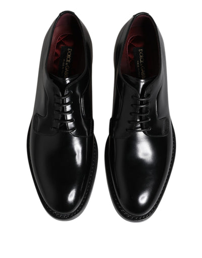 Dolce & Gabbana Schwarze Kalbsleder Schnürschuhe