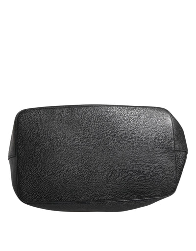 Dolce & Gabbana Schwarz Leder Schulter Crossbody Bucket Frauen Borse Tasche
