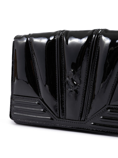 Ferrari Schwarze GT-Lackleder-Tasche mit Kette