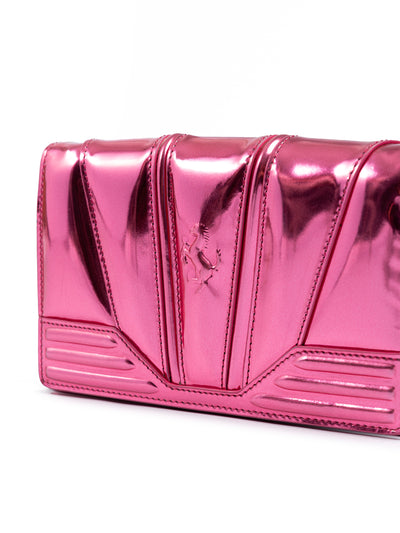 Ferrari Metall Pink GT Lackleder Tasche mit Kette