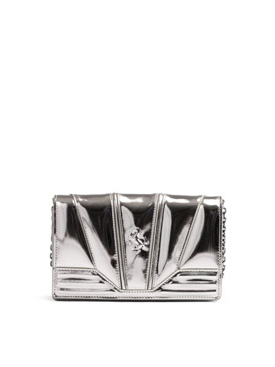 Ferrari Metal Silver GT Lackleder Tasche mit Kette
