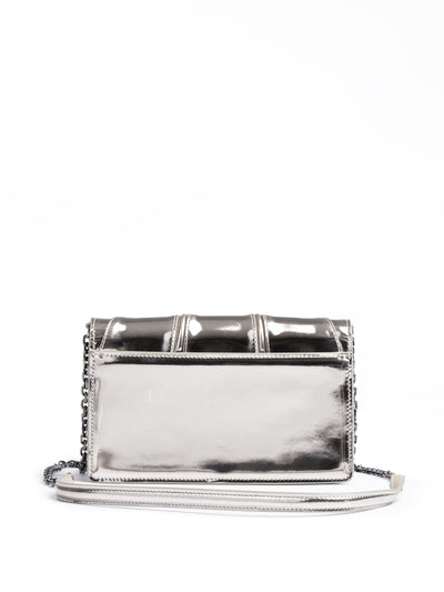 Ferrari Metal Silver GT Lackleder Tasche mit Kette