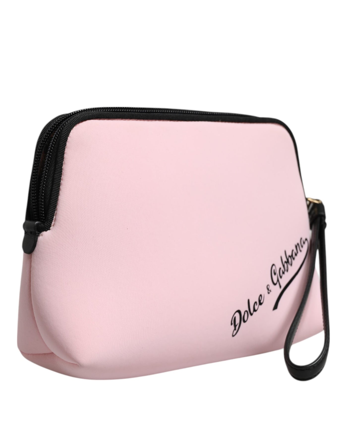 Dolce & Gabbana Rosa Solid Nylon DG Logo Print Clutch Zip Borse Pouch Tasche
