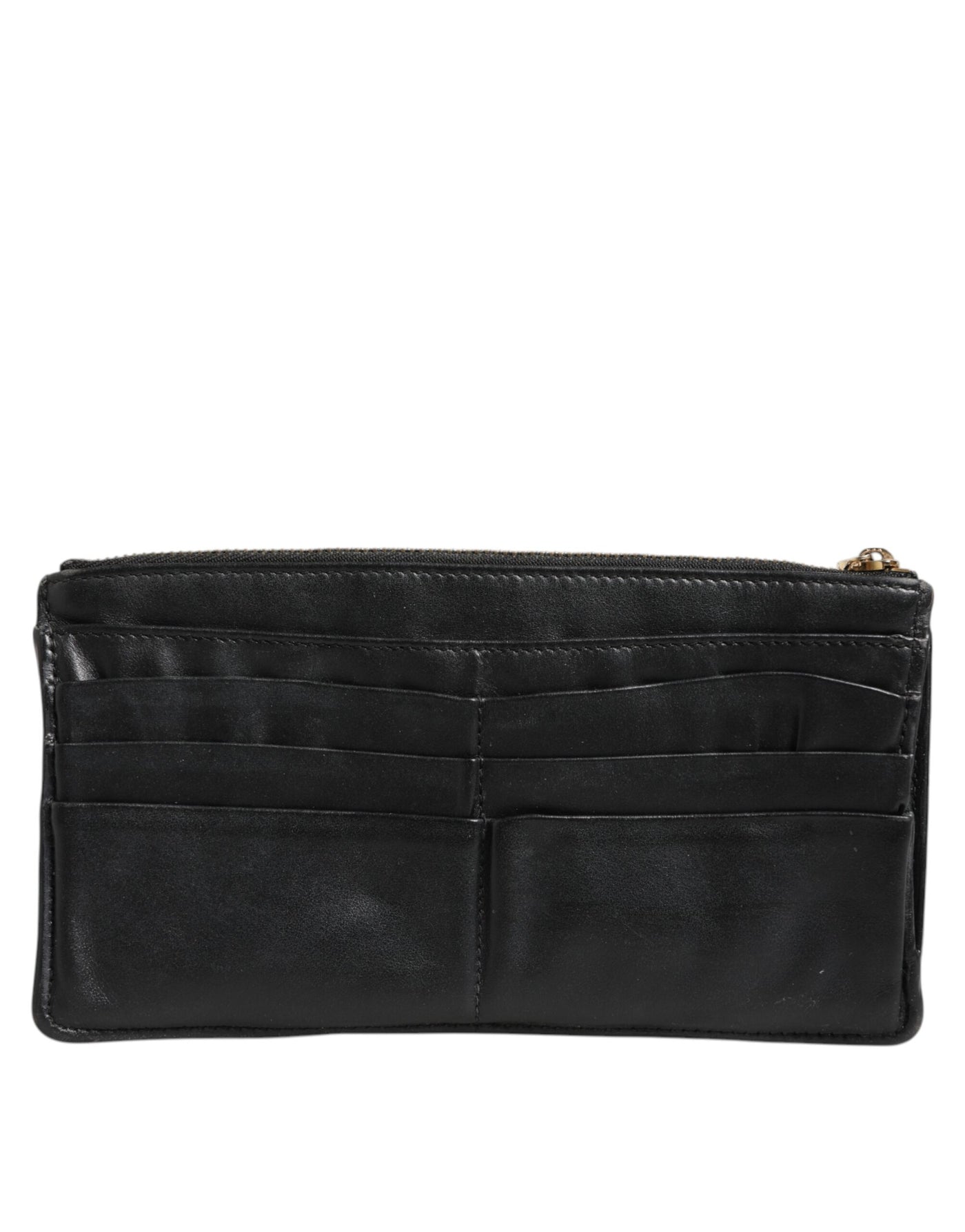 Dolce & Gabbana Schwarzes Kalbsleder DG Logo Damen Karteninhaberin Brieftasche