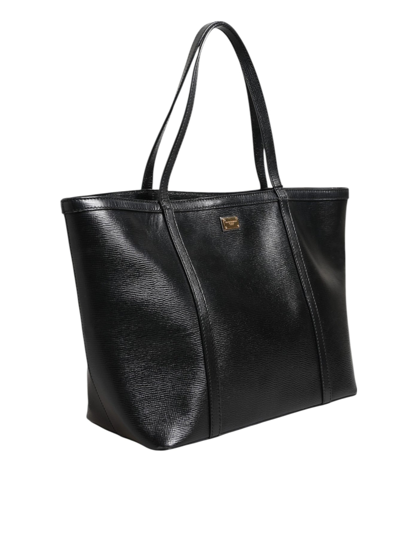 Dolce & Gabbana Schwarz Leder Miss Escape Shopping Tote Frauen Borse Tasche