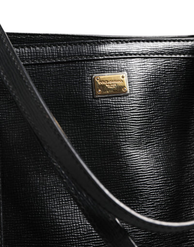 Dolce & Gabbana Schwarz Leder Miss Escape Shopping Tote Frauen Borse Tasche