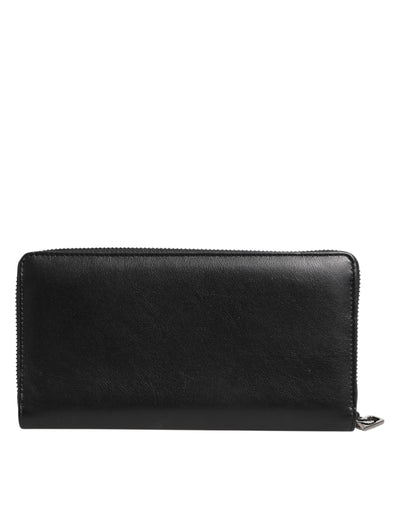 Dolce & Gabbana Schwarz Blau Exotisches Leder Männer Kontinentale Clutch Brieftasche