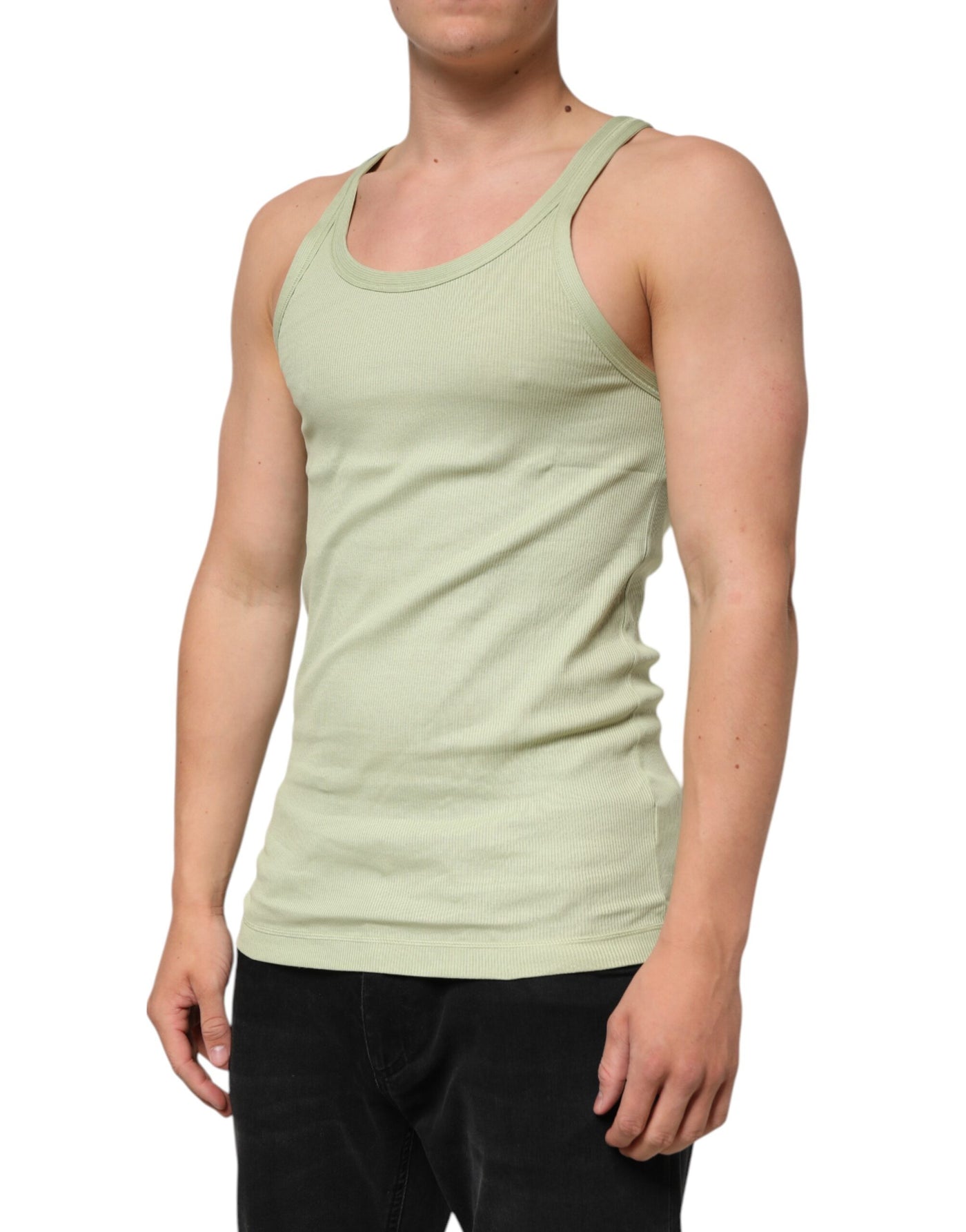 Dolce & Gabbana Hellgrünes Tank-T-Shirt ärmellos Männer Männer-T-Shirt