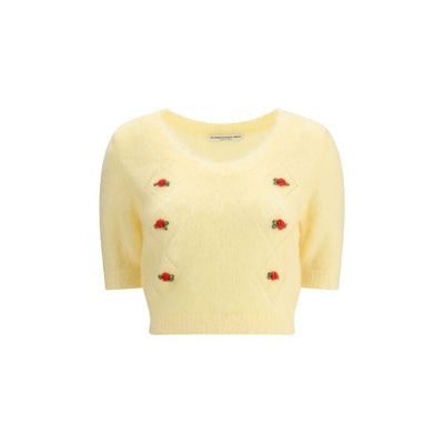 Alessandra Rich Kurzarm-Pullover aus Mohair